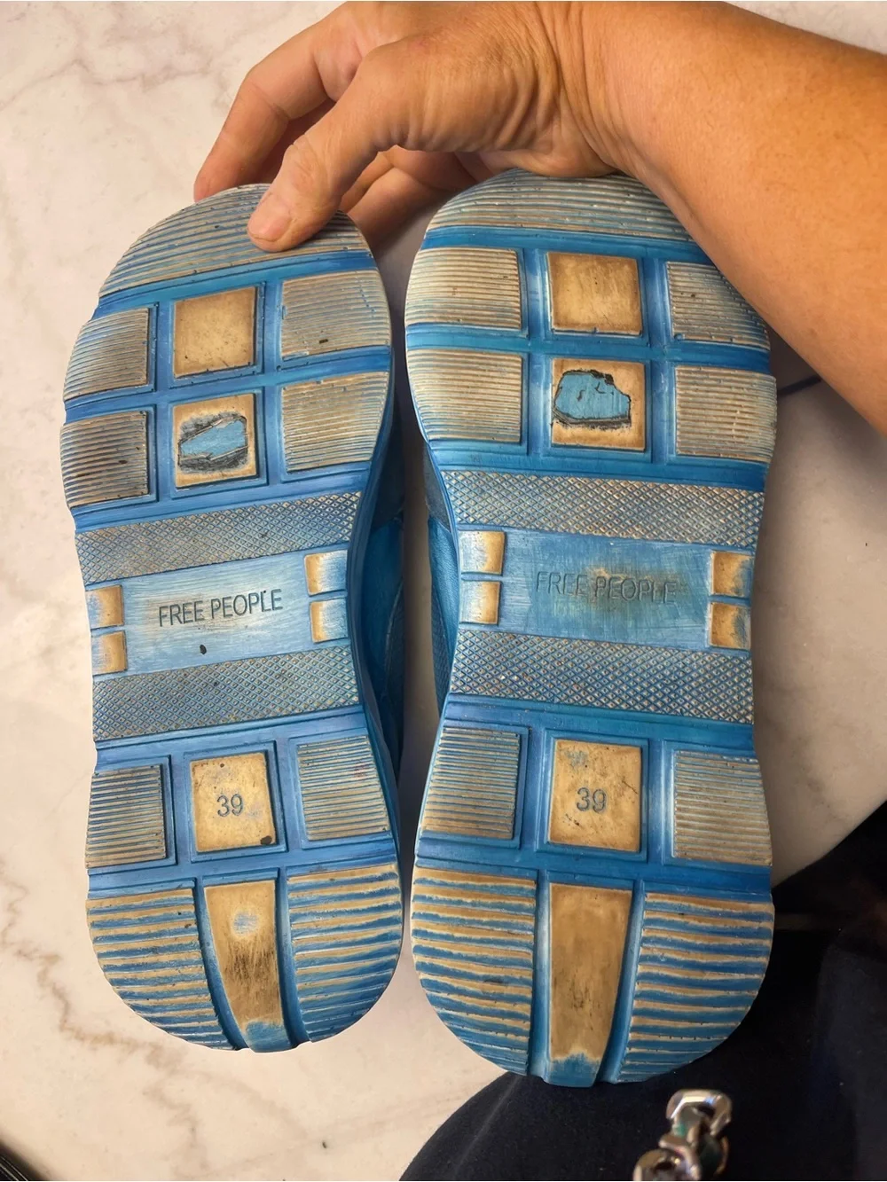 Free People turquoise Blue Mixed-Media Athletic Sneakers